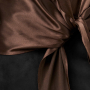 Блуза ЭВА на завязке коричневый атлас хлопок