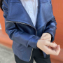 Куртка кожаная 1629 синяя Эмора металлик