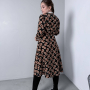 Платье Esthetic Code Stefania принт черный с коричневым на запах креп шелк
