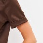 Блузка 211205 шоколад атлас с коротким рукавом