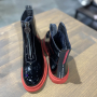 Ботинки женские VF20427 черный лак красная подошва