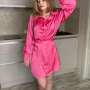 Платье 22573 розовый атлас рубашка