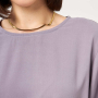 Блуза ЭВА на завязке лиловая дымка креп вискоза