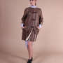 Дубленка Esthetic Code 1670 крек песочный св мех куртка женская из овчины меховой с отделкой кожей натуральной